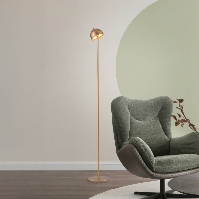 LED-batteridrevet gulvlampe Bellies, gullfarget, IP54