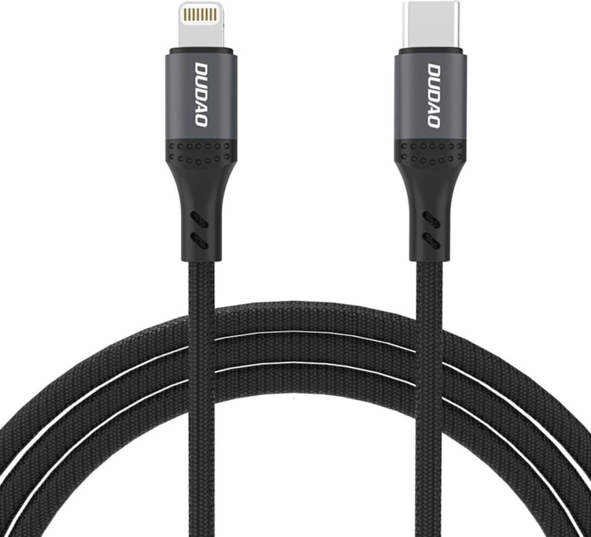 Dudao Flettet USB-C til Lightning-kabel 30W 2m - Svart