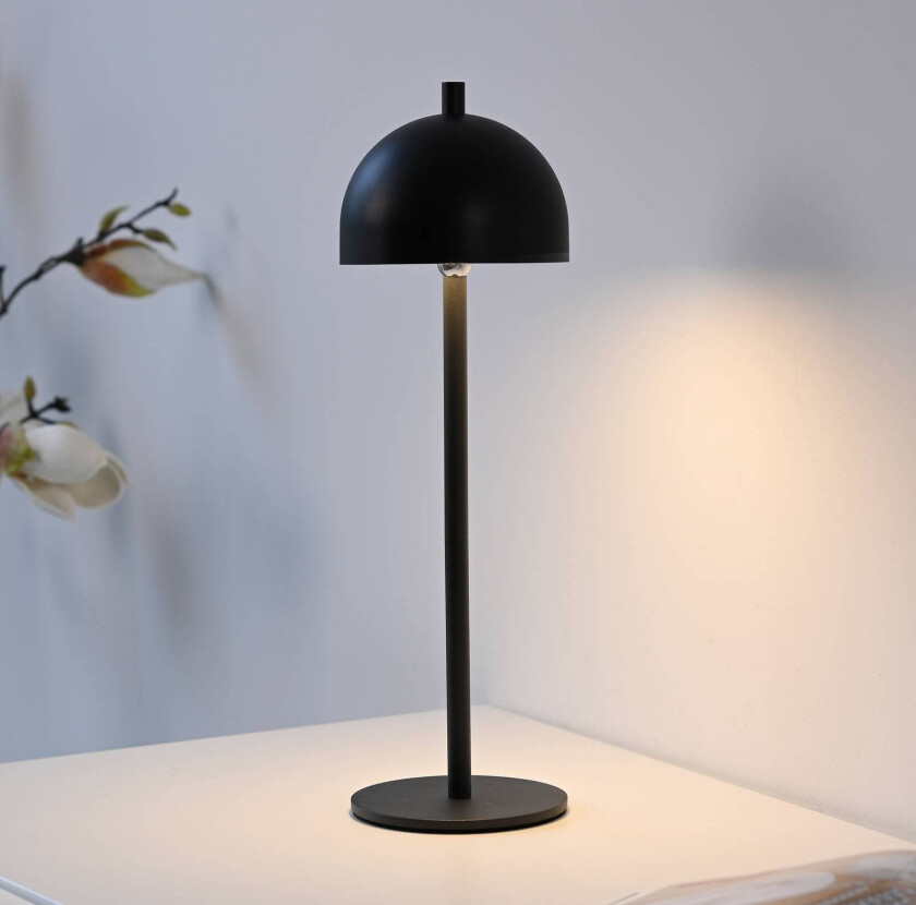 LED-batteridrevet bordlampe Bellies, svart, IP54