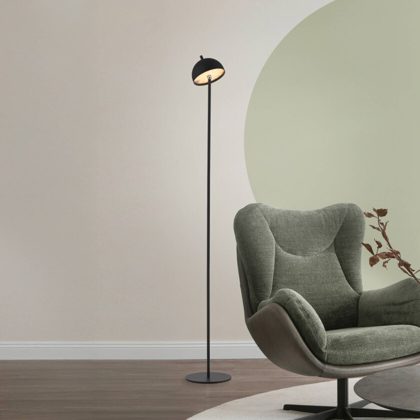LED-batteridrevet gulvlampe Bellies, svart, IP54