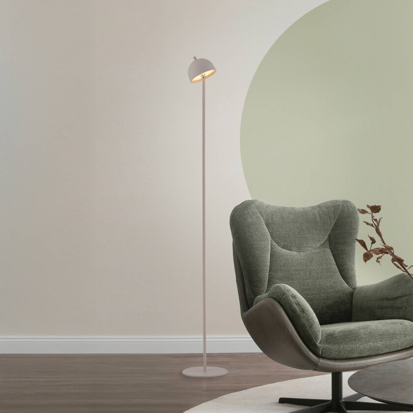 LED-batteridrevet gulvlampe Bellies, sandbrise, IP54