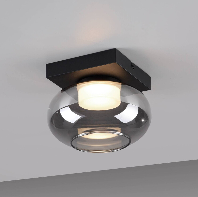 SCHÖNER WOHNEN LED-taklampe Sia, røykgrå 3.000 K