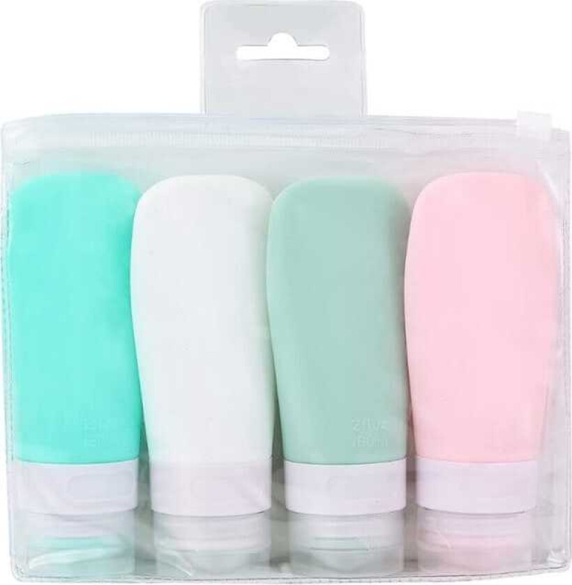Gjenbrukbare silikon reiseflasker - 4 stk - 60 ml
