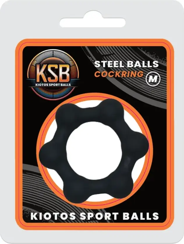 KSB Silicone Cockring With 6 Steel Balls Medium