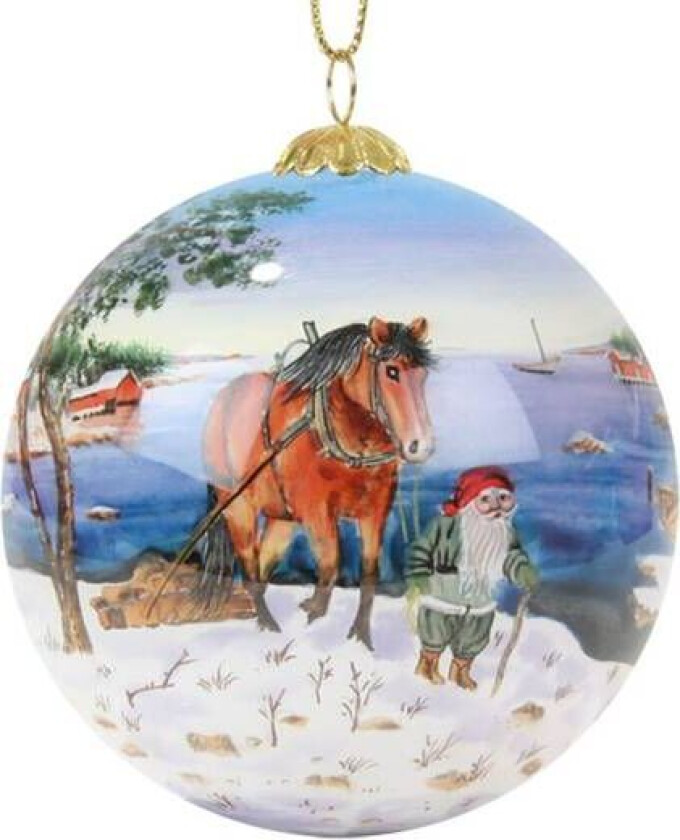 Julekule, Håndmalt Hest Ved Kysten