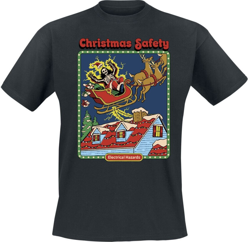 Fun T-skjorte - Christmas Safety - M til 3XL - Herrer - svart