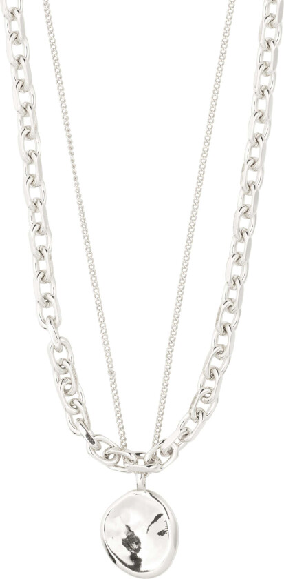 SPARKLE halskjede, 2-i-ett sett, sølvbelagt