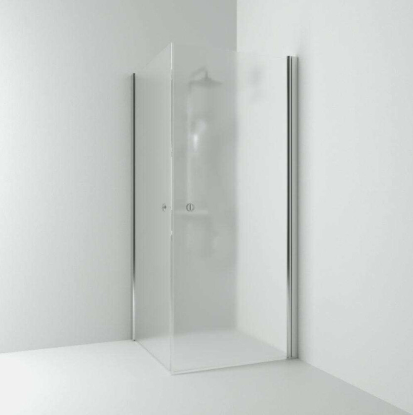 Skoga Dusjhjørne Rett Hullgrep, B70-100xh198cm Krom / 70x90cm Frostet Glass