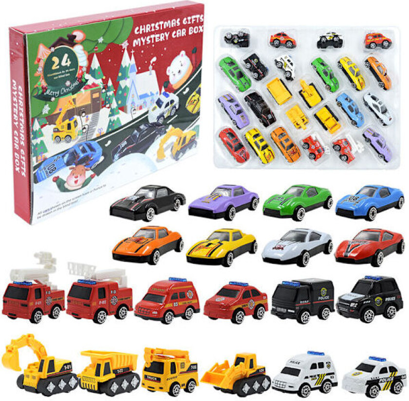 Julekalender Biler - Adventskalender med Lekebiler