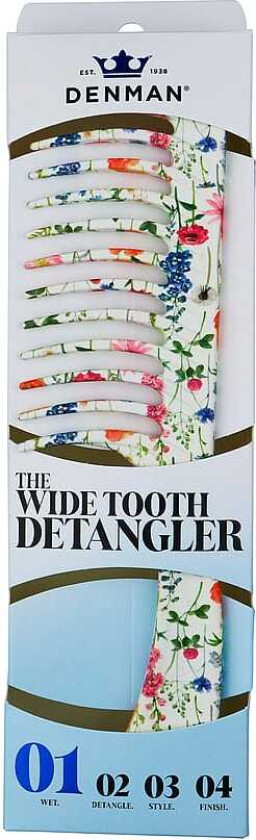 Deluxe D28 Wide Tooth Detangler Comb Floral Fantasies
