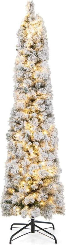 180 cm juletre Snødekket juletre med 150 varmhvite lys