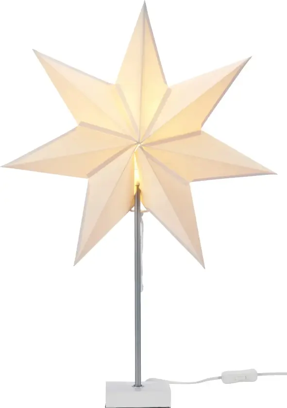 Hvit adventsstjerne på fot Ø45 cm E14