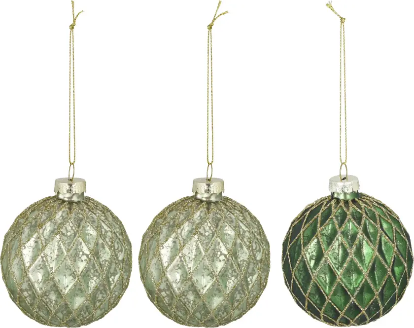 Juletrekuler 3-pk Ø7,5 cm