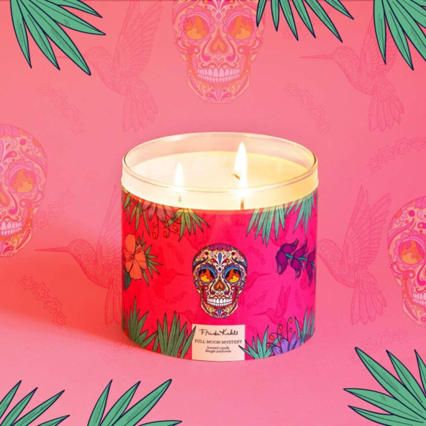 Frida Kahlo duftlys – kunstnerisk glassdesign