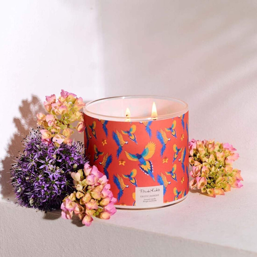 Frida Kahlo duftlys – kunstnerisk glassdesign