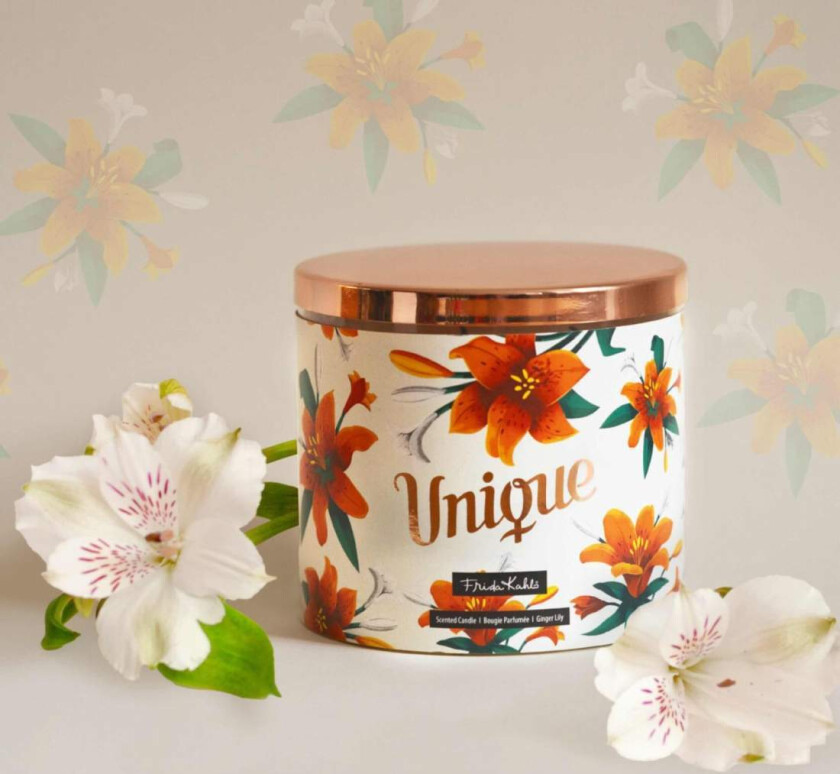 Frida Kahlo duftlys – kunstnerisk glassdesign