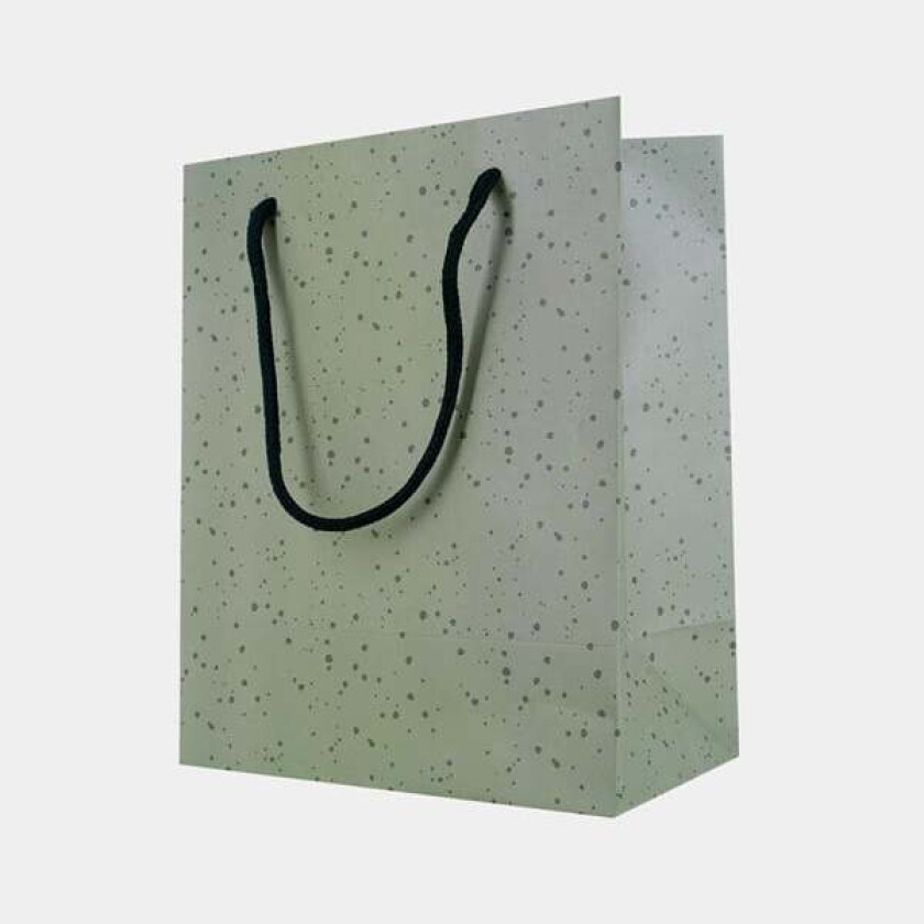 Gavepose 22.5*18*10cm. 2 stk. Grøn prik