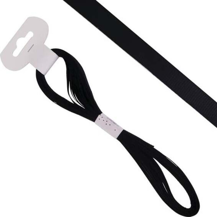 Gavebånd ribbet 10mm*10meter SORT