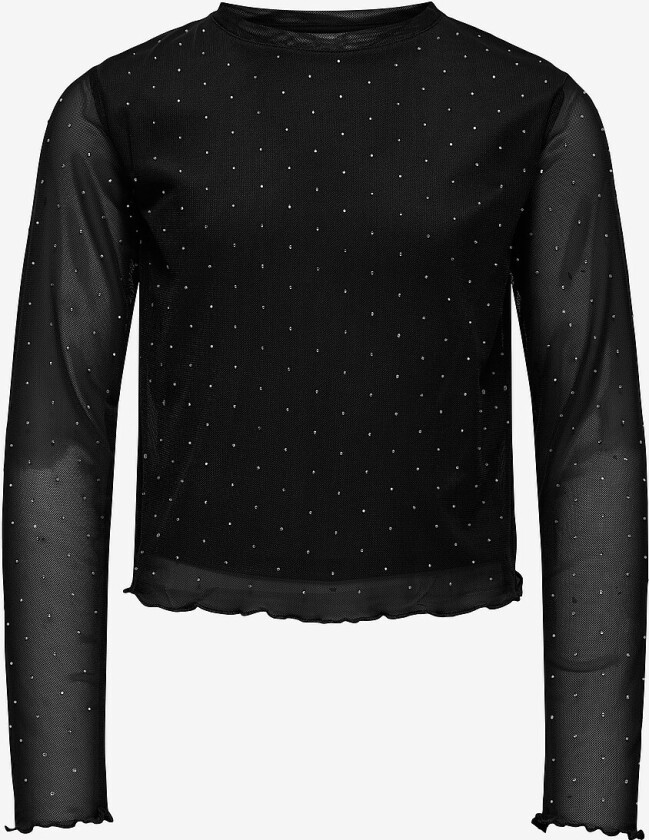 Topp kogJada Rhinestone Mesh - Svart