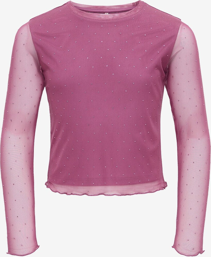 Topp kogJada Rhinestone Mesh - Rød