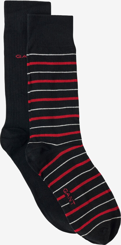 Socks Multi Stripe Socks 2-Pack Gift Box - Svart