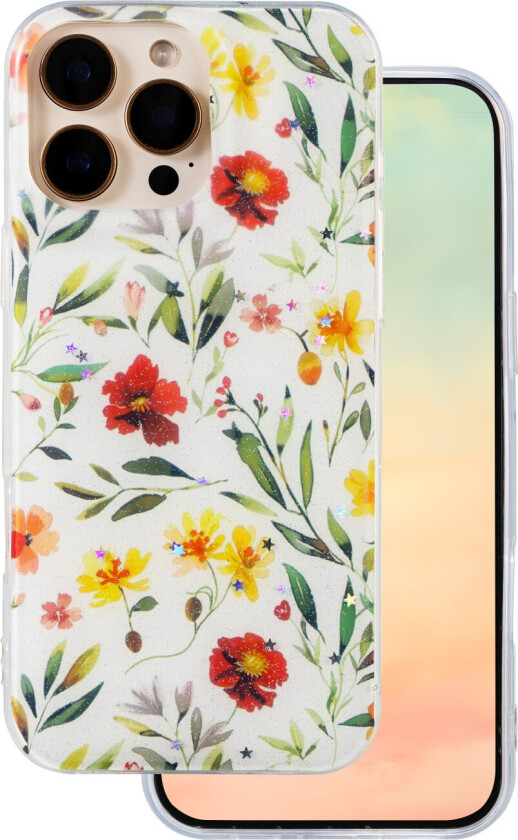 Glow Glam Deksel for iPhone 16 Pro Max - Hvit