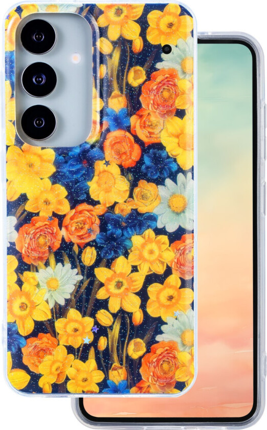 Glow Glam Deksel for Samsung Galaxy S25 - Oransje