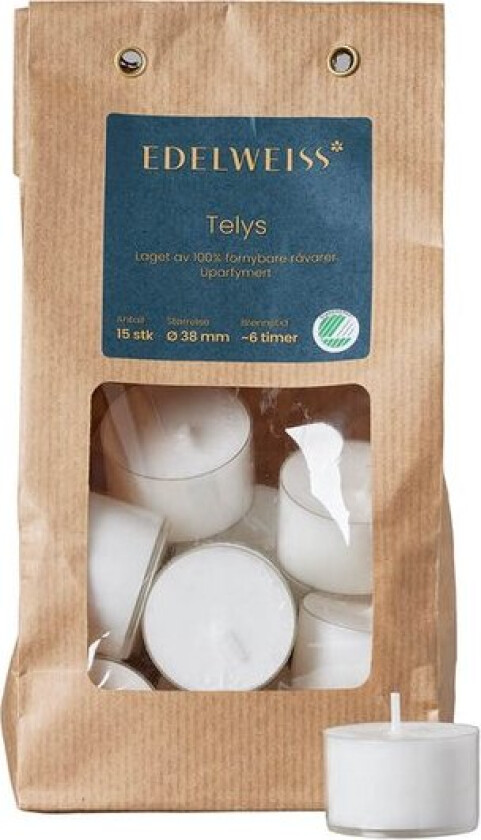 Telys 15 stk hvit