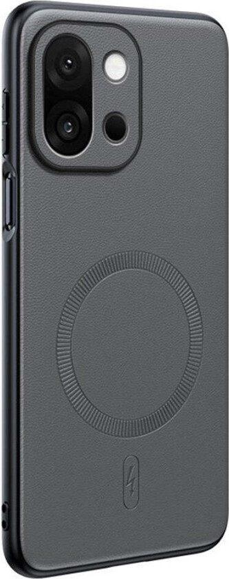 OnePlus 15 Hybrid Plast Deksel med Kunstskinn – MagSafe Kompatibel – Grå