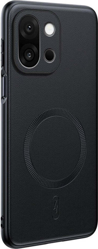 OnePlus 15 Hybrid Plast Deksel med Kunstskinn – MagSafe Kompatibel – Svart