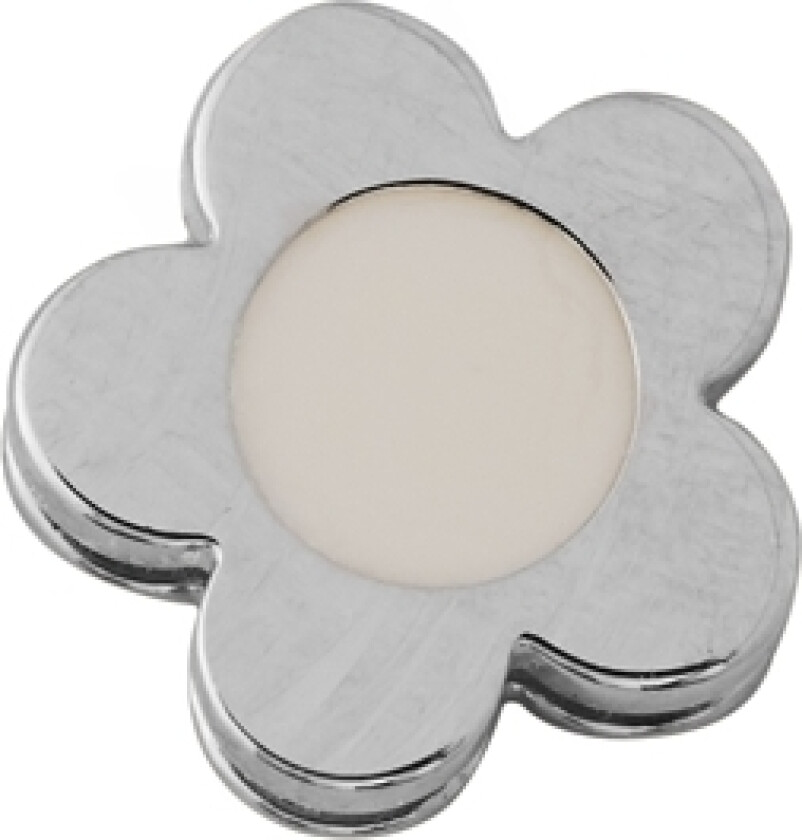 Enamel Flower Charm Silver