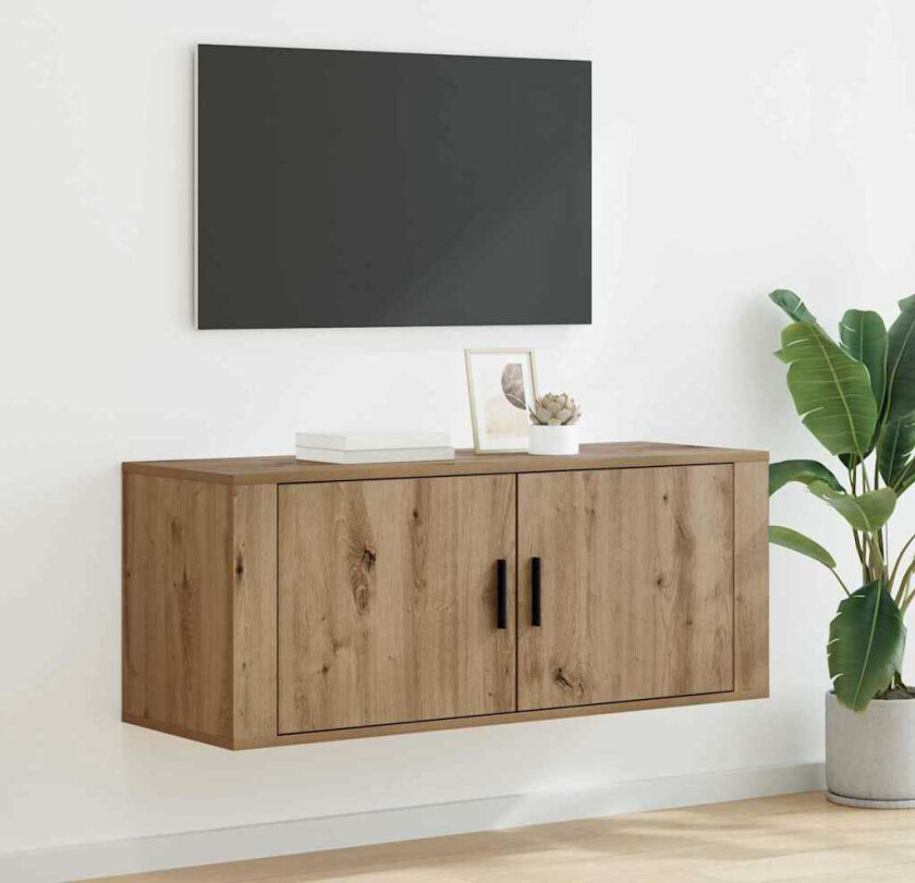 Vegghengt TV-hylle Veggmontert Artisan Eik 100 x 34,5 x 40 cm