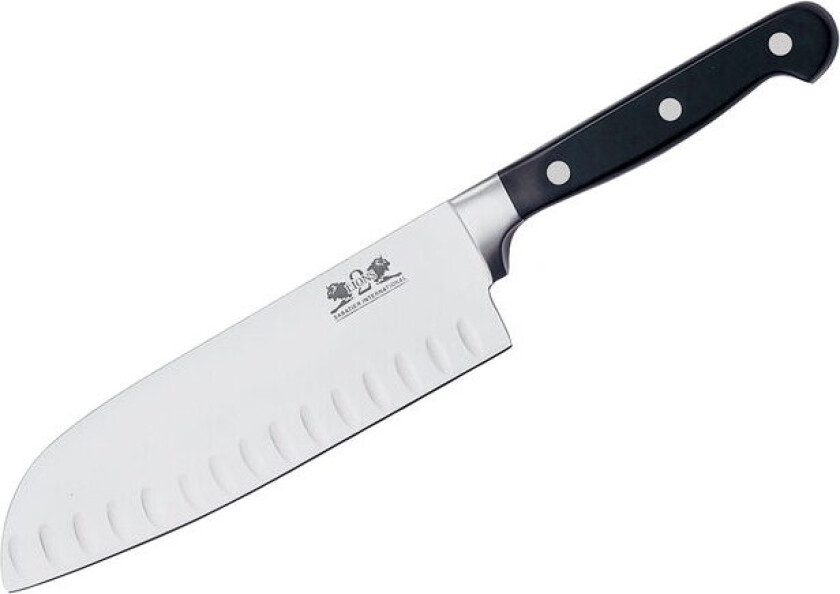 Santoku knife Pluton 18 cm Steel/Black