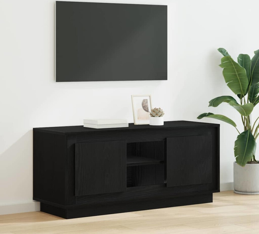 TV-skap Svart Eik 102 x 35 x 45 cm Konstruert tre