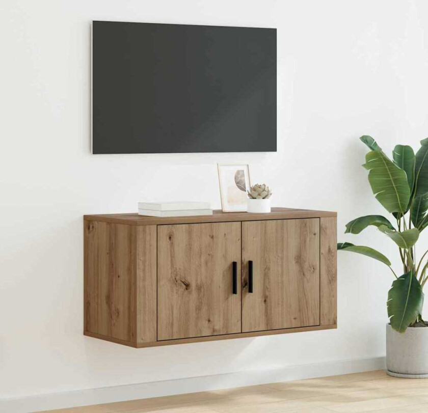 Vegghengt TV-hylle artisan eik 80 x 34.5 x 40 cm Konstruert tre