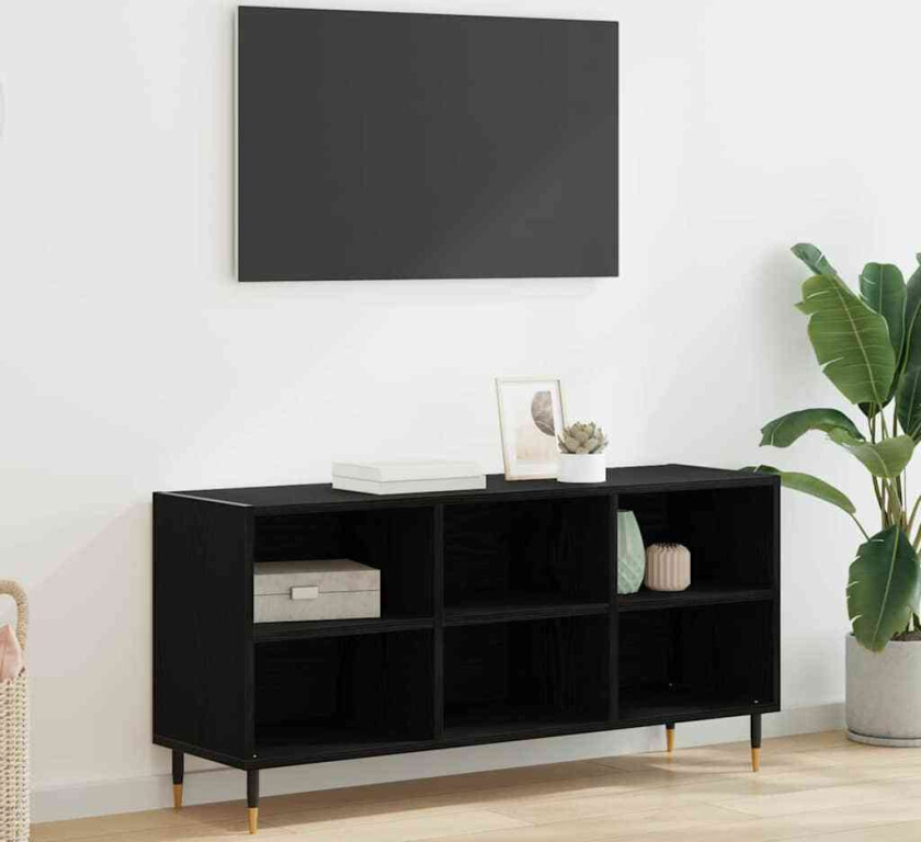 TV-skap Svart Eik 103,5 x 30 x 50 cm Konstruert tre