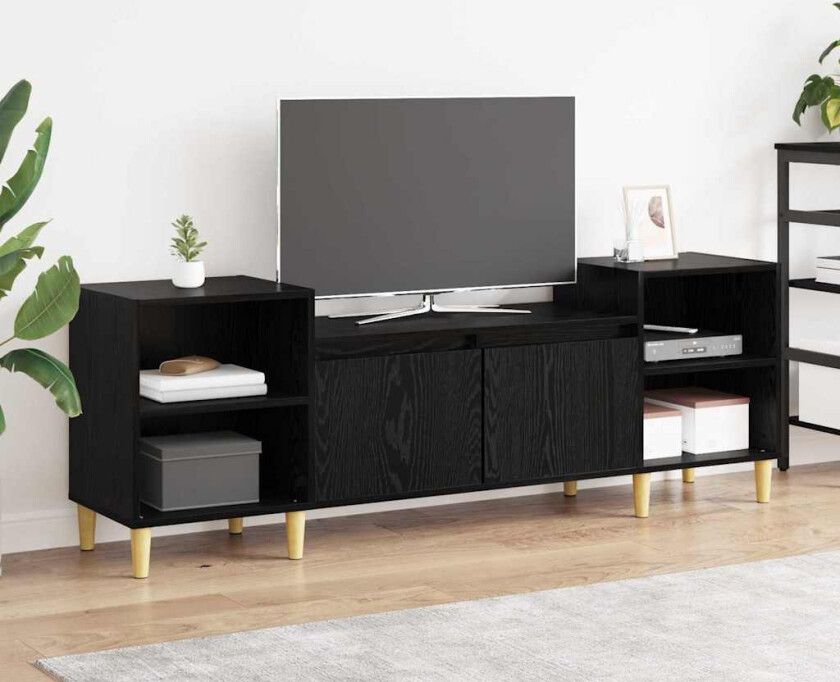 TV-skap Svart Eik 160 x 35 x 55 cm Konstruert tre