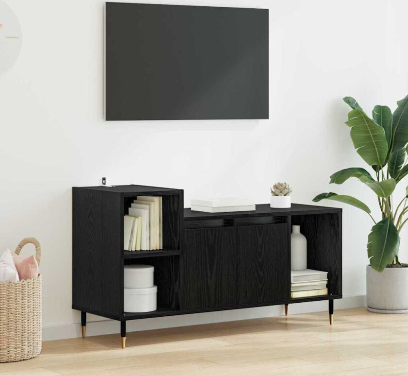 TV-skap Svart Eik 100 x 35 x 55 cm Konstruert tre