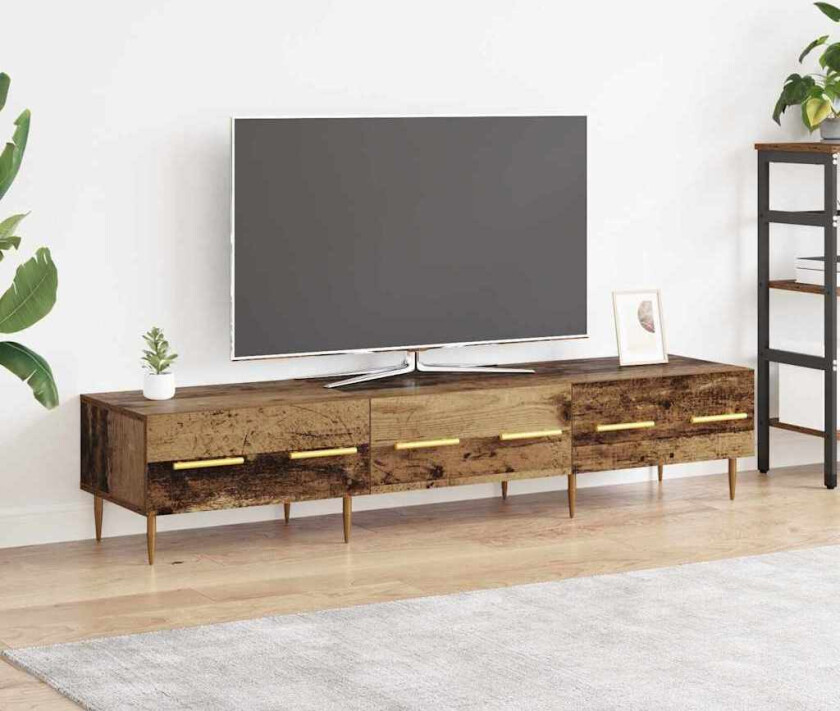 TV-skap med skuff Gamle tre 150 x 36 x 30 cm Konstruert tre