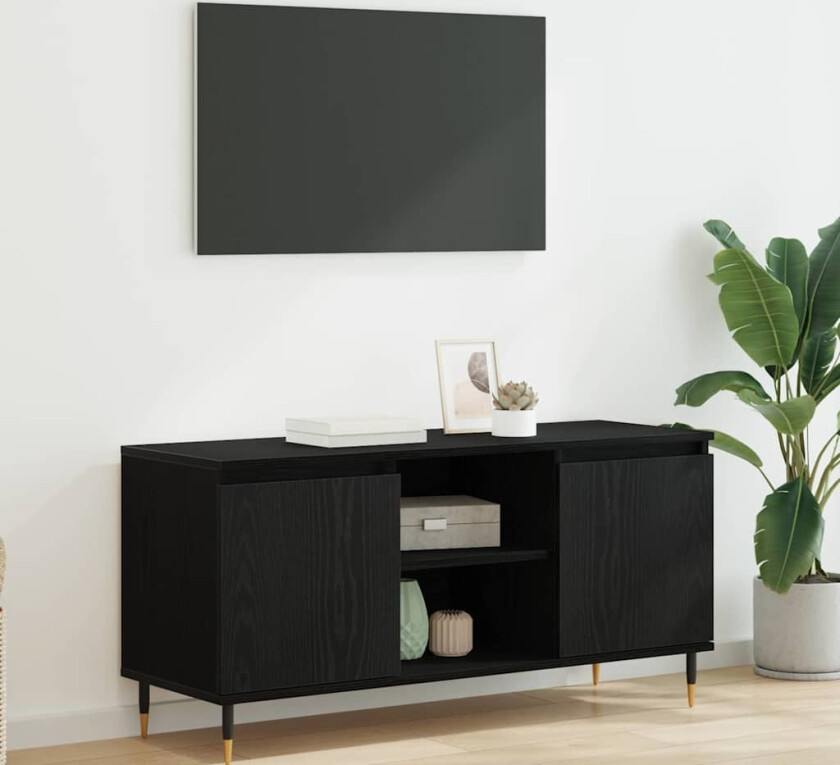 TV-skap Svart Eik 104 x 35 x 50 cm Konstruert tre