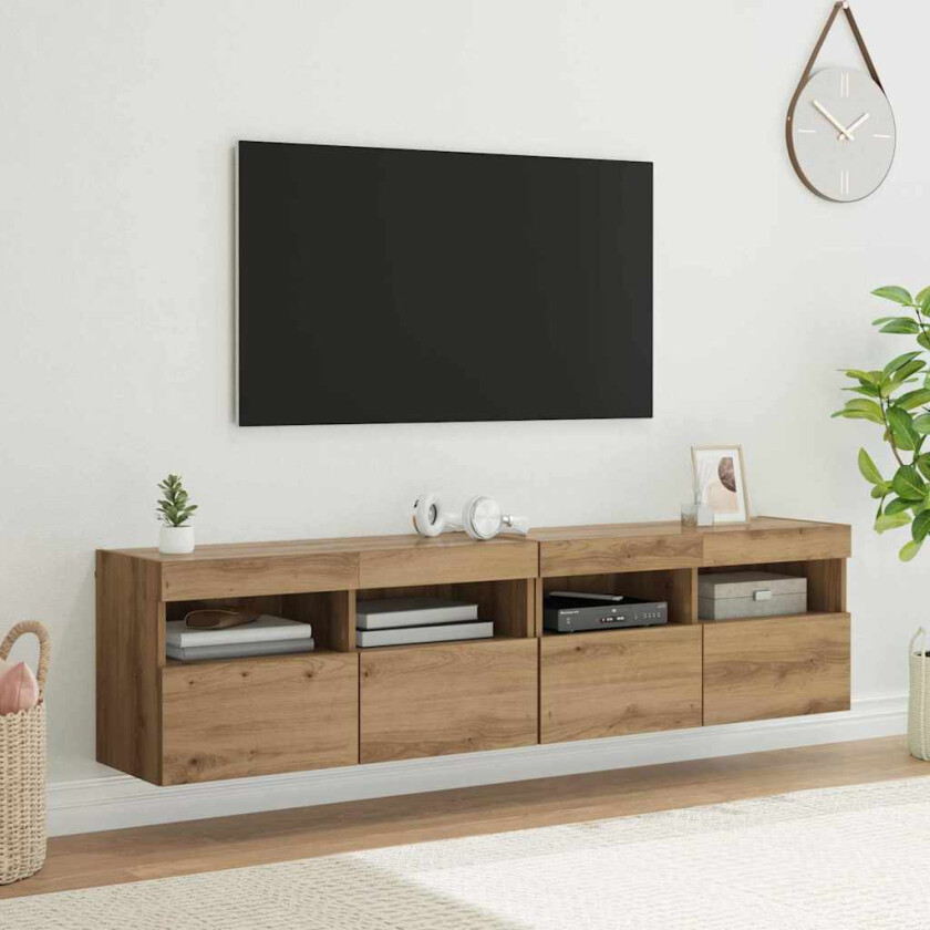 TV Veggskap 2 pcs Artisan Eik 80 x 30 x 40 cm Konstruert tre