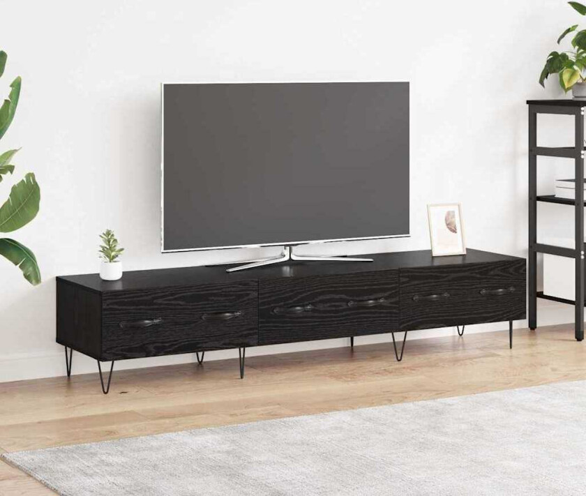 TV-skap med skuff Svart eik 150 x 36 x 30 cm Konstruert tre