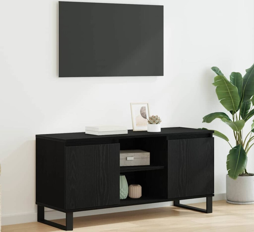 TV-skap Svart Eik 104 x 35 x 50 cm Konstruert tre