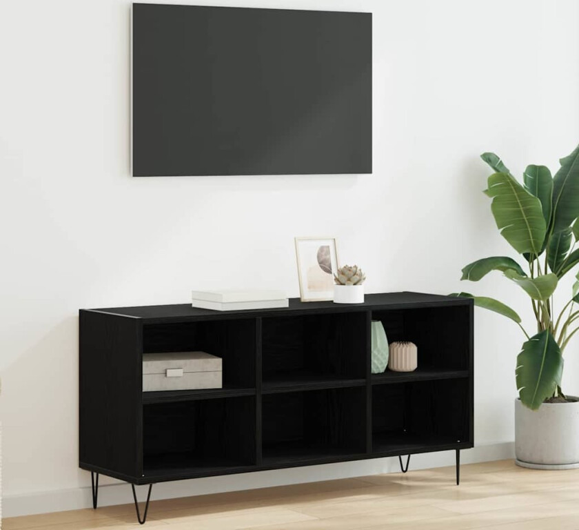 TV-skap Svart Eik 103,5 x 30 x 50 cm Konstruert tre