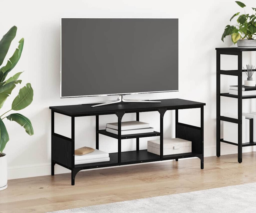 TV-skap Svart Eik 100 x 35 x 45 cm Ingeniørtre og jern