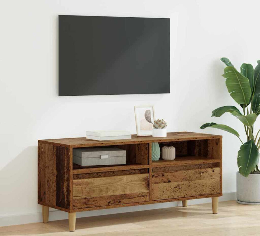 TV-skap med skuff Gamle tre 100 x 34,5 x 44,5 cm Konstruert tre
