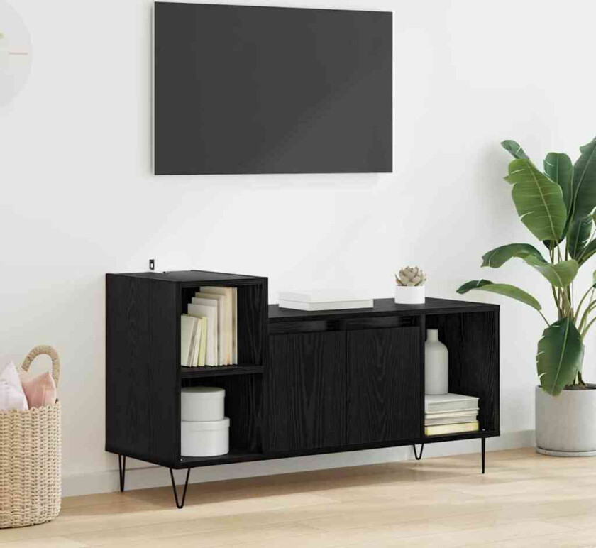 TV-skap Svart Eik 100 x 35 x 55 cm Konstruert tre