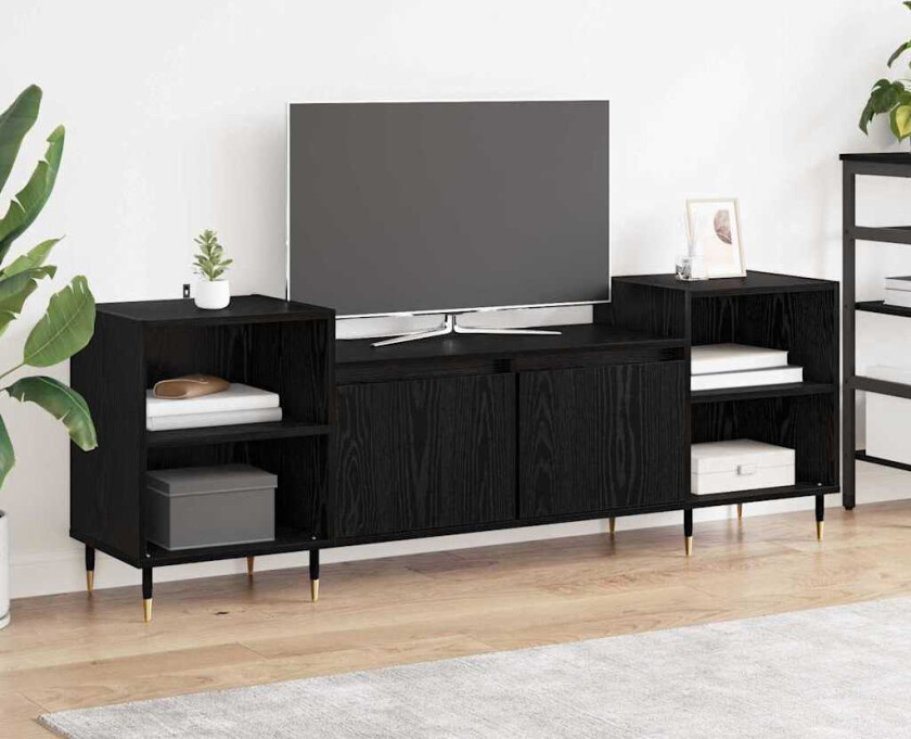 TV-skap Svart Eik 160 x 35 x 55 cm Konstruert tre