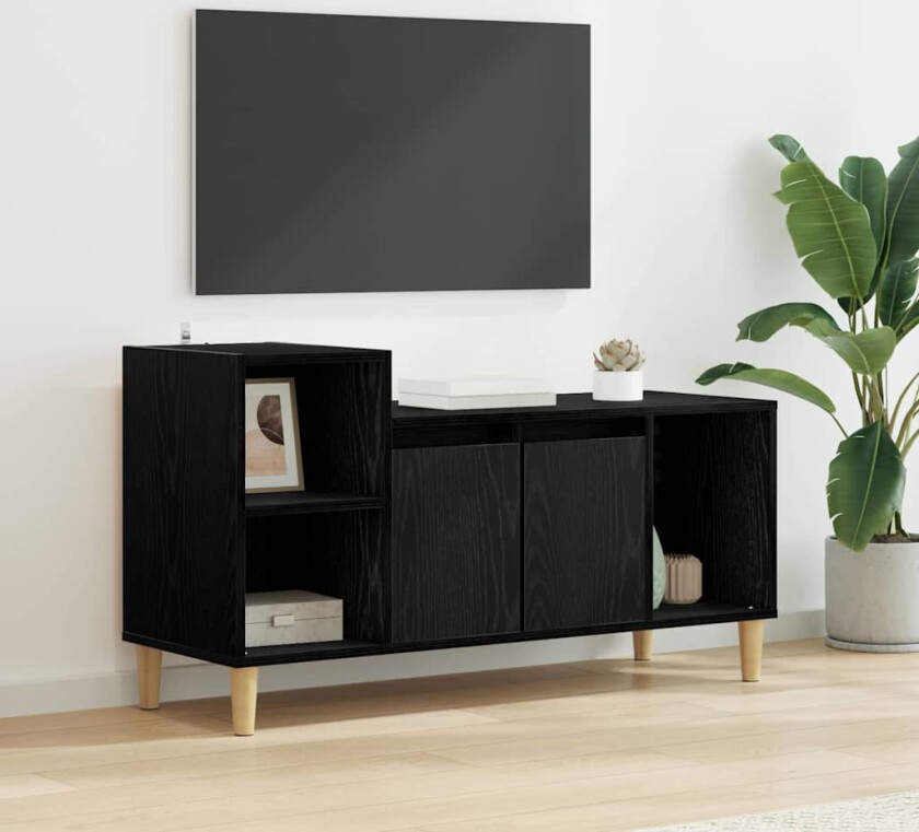 TV-skap Svart Eik 100 x 35 x 55 cm Konstruert tre