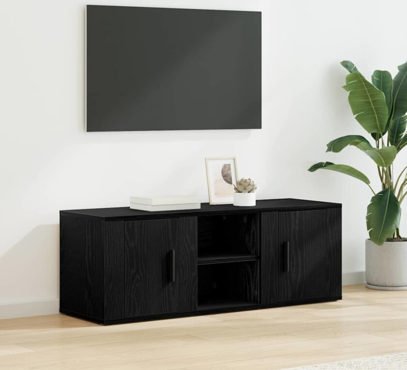 TV-skap Svart Eik 100 x 31,5 x 35 cm Konstruert tre